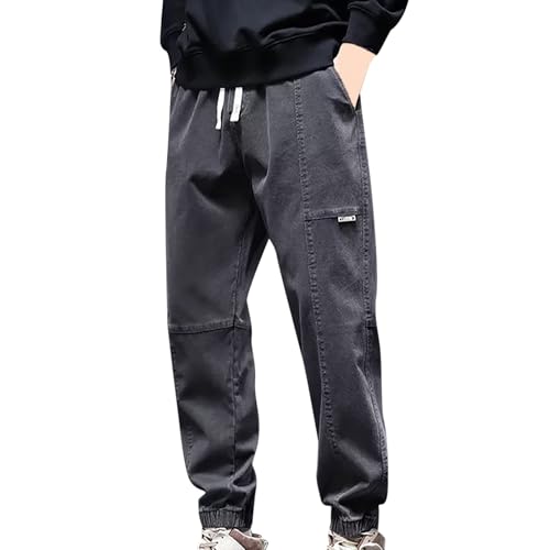 Saldi Pantaloni Uomo Jeans Stretti in Fondo Uomo Pantaloni con Cerniera Dietro Pantaloni Larghi con Elastico alla Caviglia Pantaloni Chino Uomo Slim Fit Pantaloni Uomo Inverno con Elastico in Vita