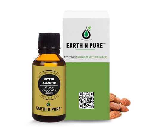 Image of Earth N Pure Bitter Almond Oil (Badam Oil) Cold Pressed, Therapeutic Grade for Body, Skin, Hair 30 ml