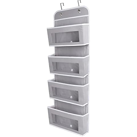 ManGotree Over Door Storage Organizer with 4 Pockets Cover