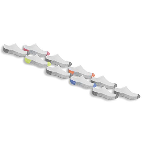 Fruit of the Loom Boys 10 Pair No Show Socks, Boys Shoe Size 3-9, White