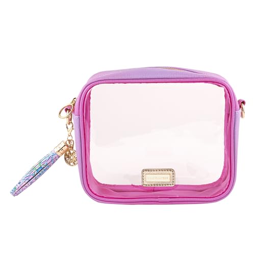 Lilly Pulitzer Transparent Game Day Bag for Stadiums, Clear Crossbody Travel Bag for Games and Concerts, Pink and Purple Ombre2