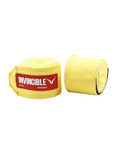 Image of Invincible Mexican Style Semi-Stretch Hand Wraps Yellow 4.5 Meter