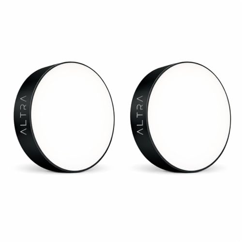 Image of 12W Rimless LED Surface Panel Light | Wide Voltage Operation | Warm White | Polycarbonate Body | Black Finish | for Living Room, Office, Showroom Roof - Pack of 2