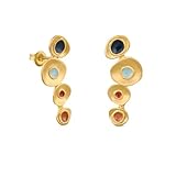 PENDIENTES DORADOS FAVORITA COLORS | Diseñado por Joidart | Colección Favorita Colors | Metal con baño de oro de 24 K
