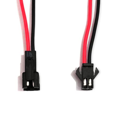 Image of 15 PAIRS 22 AWG JST SM 2 Pin Plug Male and Female Connector Adapter Electrical Cable Wire for LED Light