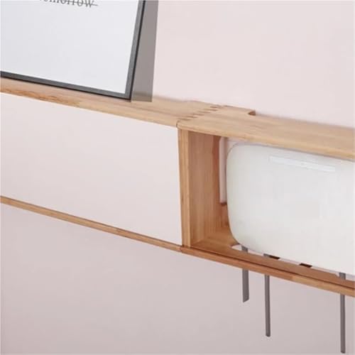 Boîte rangement routeur bois cache-prise mural 30cm - 6