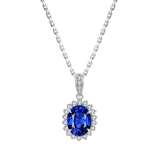 Collier Argent Femme Saphir Bleu Idéal pour Sublimer Vos Tenues de Soirée
