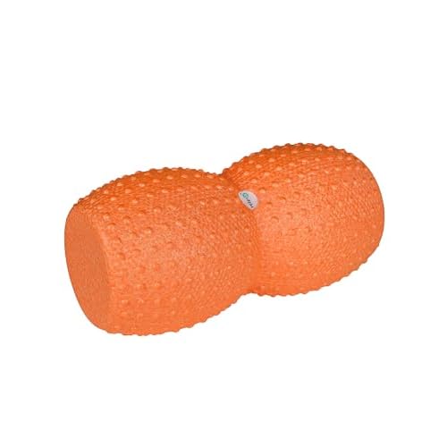 Relexa Peanut Faszienrolle – Effektive Rücken- & Körper-Massage - Ergonomische Erdnussform - Elastische Druckpunkte - Aus Recycelbarem EPP 17 x 33;5cm - Orange