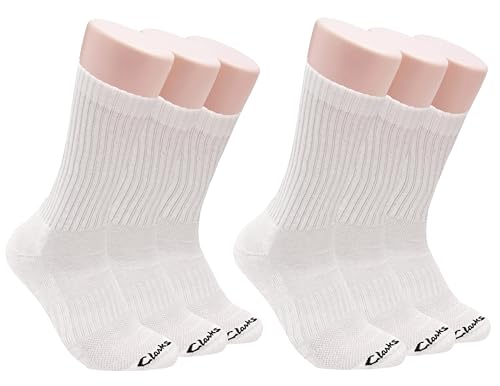 Clarks Men's Sport Half Cushion Crew Socks 6 Pair, White, Men's 7-12 Shoe - Main Image