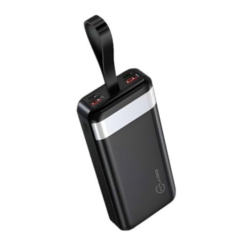ANJ.GG Power Bank 20000mAh, USB Type-C e Lightning, para Smartphones, Preto, Carregamento Rápido 22W, Bateria de Polímero de Lítio, Portátil