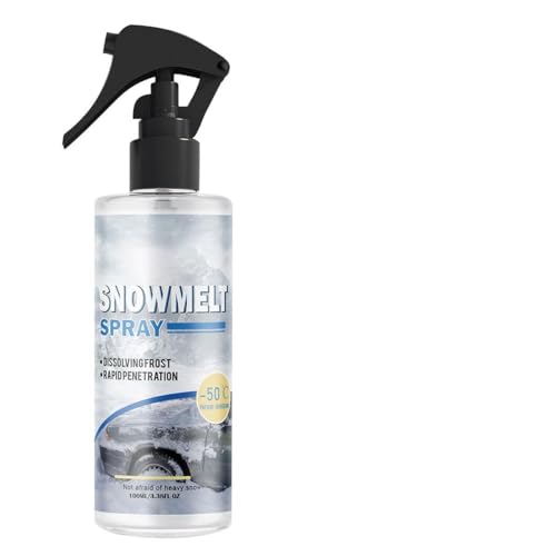 Mikiuly Spray de Deshielo, Agente de Fusión de Hielo, Spray Descongelante para Coche, Descongelador Parabrisas en Spray, Líquido descongelante para Eliminar Hielo del Parabrisas de los Coches, 100ml