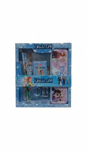 Image of Doremon Stationary Kit with 1 Pencil Box Case 2 Pencils 6 Crayon Colors 2 Space Gel Pen 1 Ruler Scale Eraser Sharpener Kit for Kids (Character As Per Available)
