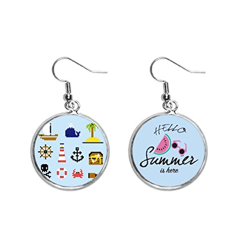 Pendientes de sandía pixel ligeros que no dañan el lóbulo