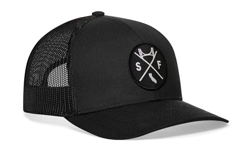 Image of HAKA State City Trucker Hat for Men & Women, Adjustable Baseball Hat, Mesh Snapback, Sturdy Outdoor Black Golf Hat