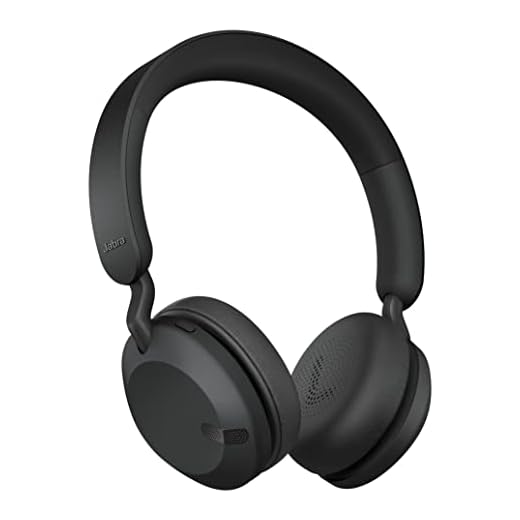Jabra Elite 45h trådlösa on-ear Headphones - Kompakta, vikbara earphones med 50 timmars batteritid - Två mikrofoner - svart