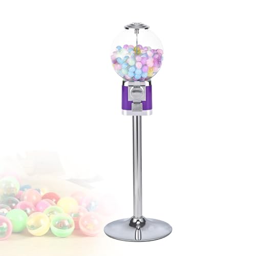 Interactive Purple Vending Machine with Base Bracket - 200 Capsule Capacity for Office, Coffee Bar, Mall - Fun Toy Ball Dispenser for All Ages