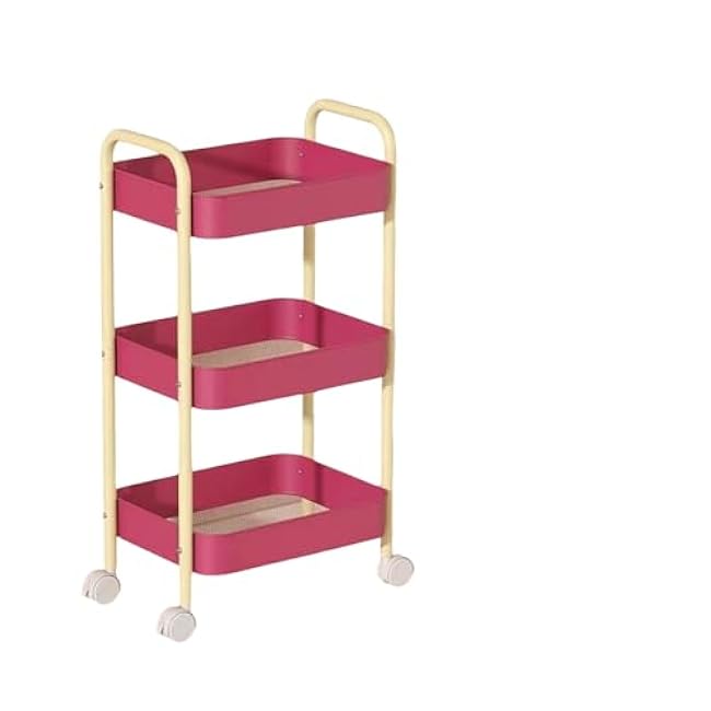 Multi layer rolling cart with wheels, multifunctional and practical storage cart, kitchen storage cabinet, bathroom, mobile shelf unit, laundry room-QOX2H3nq