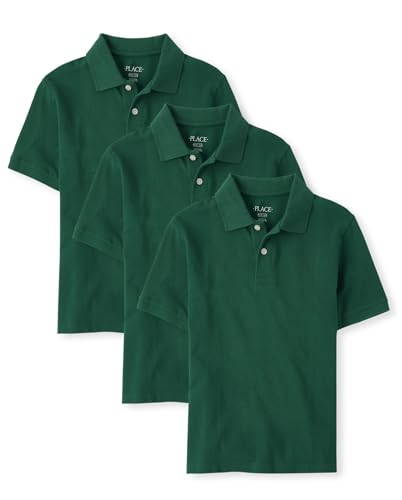 The Childrens Place Boys Multipack Short Sleeve Pique Polos Spruceshad 3-Pack XX-Large