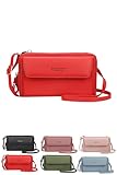 [LeafIn] レディース 財布 斜めがけ 携帯ポーチ 軽量 スマホショルダー ショルダーバッグ お財布ポシェット お財布ショルダー ポーチ 斜め掛け 長財布 カードケース スマホポーチ 0109(Red)