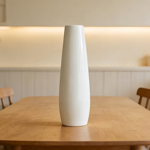 Jarrón de cerámica blanco de 30 cm con acabado texturizado premium 8