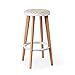 MOCHIYIA Stołki barowe okrągłe siedzisko wysoki stołek nordycki dom nowoczesny minimalistyczny wypoczynek bar krzesło można układać w stos dom drewniany dekoracyjny stołek dom / dorośli / restauracja / rozmiar: 43,5 x 43,5 x 68,5 cm