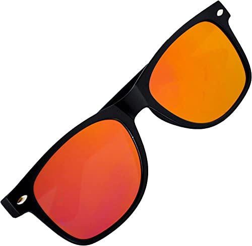 OWL Mirrored Sunglasses Women & Men, UV Protected Rectangle Sunglasses, Fashion Retro Flat Mirrored Lens Black Sunglasses2