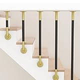 L-förmige Handläufe für den Innen- und Außenbereich, schwarz-goldene schmiedeeiserne Stufen, Handlauf, Geländer, Treppengeländer für Villa, Korridor, Dachgeschoss, Hotel – Komplettset. ( Size : 100cm