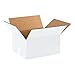 Aviditi 12106W Corrugated Box, 12" Length x 10" Width x 6" Height, White (Bundle of 25)