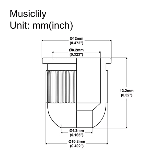 Musiclily Pro 13.2mm Steel Through Body String Mounting Ferrules for Electric Bass Chrome (Set of 5), 13.2 mm - Image 2