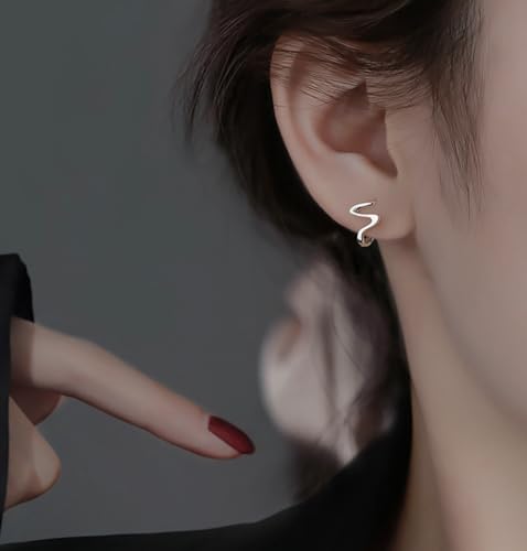 Reffeer Solid 925 Sterling Silver Ocean Wave Hoop Earrings Huggie for Women Teens Minimalist Hoop Earrings Helix Cartilage Hoops3