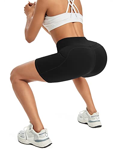 G4Free Womens Biker Yoga Shorts 8 Inch Compression Leggings Running Workout Shorts With Pockets High Waist (Black, Xxl) #TOP1