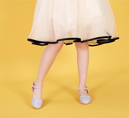 Little Girl's Adorable Sparkle Mary Jane Ballerina Flat Princess Flower Wedding Party Dress Shoes2