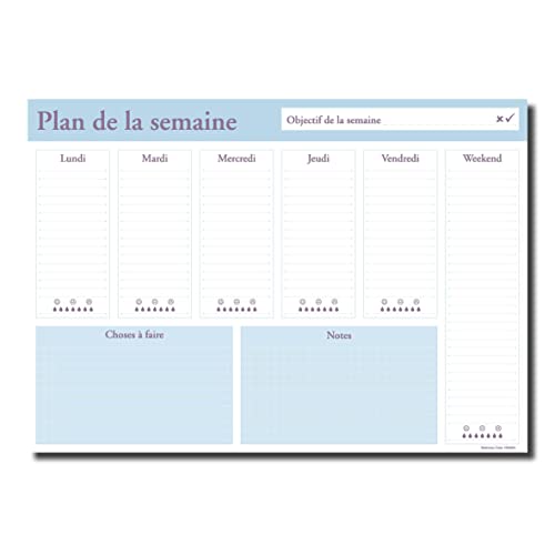 Agenda hebdomadaire A3 avec encre métallique accrocheuse qui ajoute une touche de prestige à votre bureau - Jours de la semaine, (Lot de 2 blocs A3) Cover