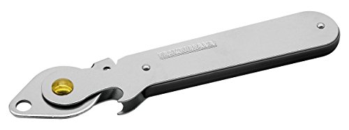 FACKELMANN 45514 Leva apriscatole con Levacapsule 15 cm in Nichel/HDPE/Acciaio Inox, Argento/Nero, 15 x 8 x 1,5 cm