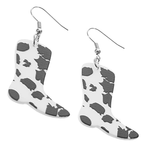 Boucles d'oreilles imprimé vache style cowboy parfaites pour vos festivals de musique