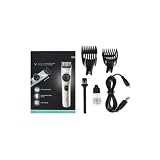 Mobestech Professional Electric Hair Trimmer for Men with Stainless Steel Blades and Low Noise Operation, Portable Cordless Hair Clipper USB Charging Beard Cutting Tool for Home or Travel