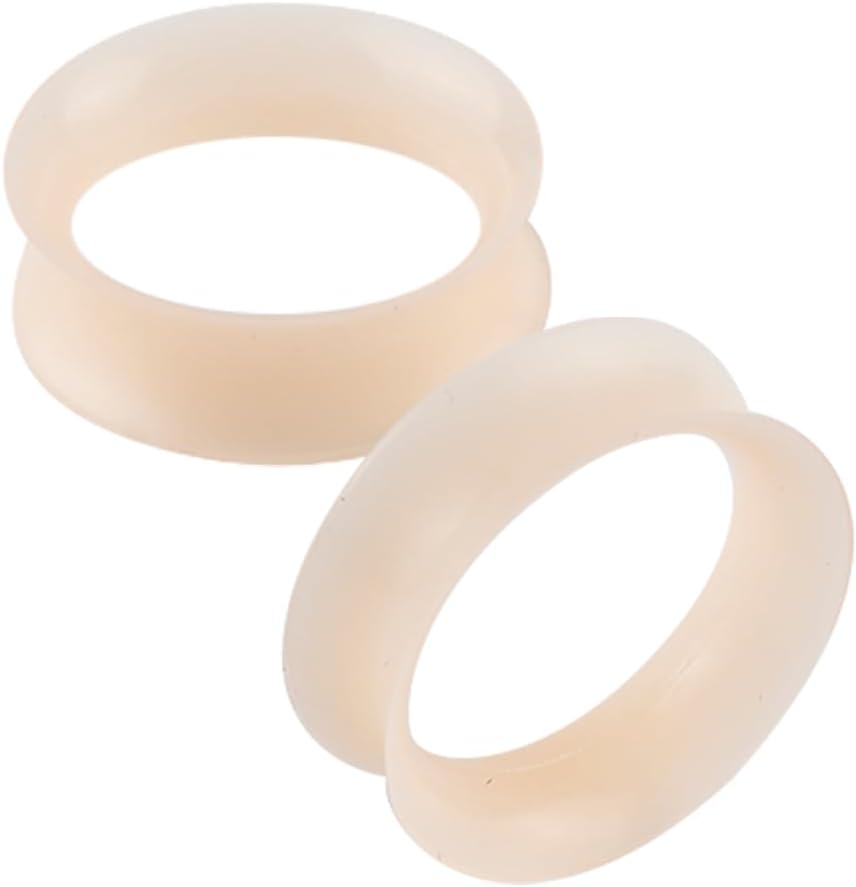 2Pcs 3-25mm Silicone Ear Gauges Flexible Ear Tunnels Gauges Soft Expander Stretching Ear Plugs Tunnels Double Flared Earring Piercings Jewelry for Men Women