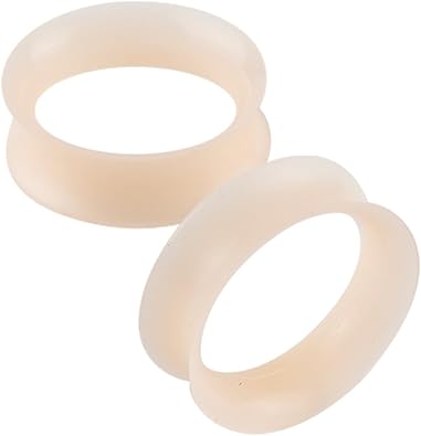 2Pcs 3-25mm Silicone Ear Gauges Flexible Ear Tunnels Gauges Soft Expander Stretching Ear Plugs Tunnels Double Flared Earring Piercings Jewelry for Men Women