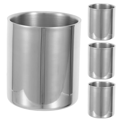 Vasos de acero inoxidable de doble pared con acabado térmico y apilable, pack de 4 2