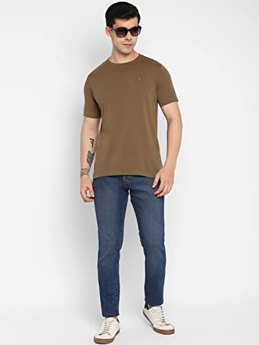 Image of Allen Cooper Men's Super Combed Cotton Rich Solid Round Neck Half Sleeve T-Shirt