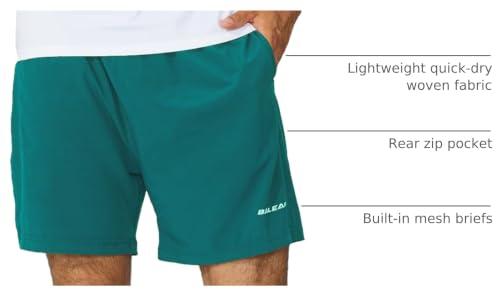 Image of baleaf Men's 5 inch Running Athletic Shorts for Workout Gym Tennis Sports Lightweight Quick Dry with Zipper Pocket
