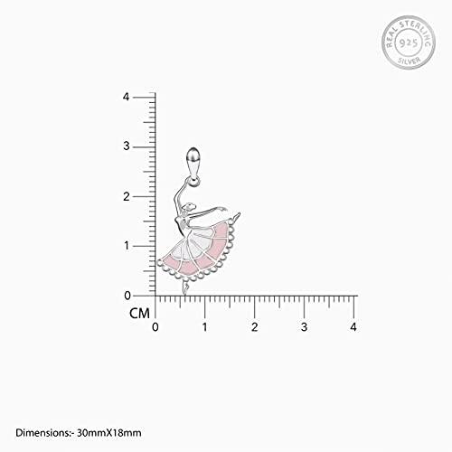 GIVA 925 Silver Dancing Ballerina Pendant with Box Chain | Gifts for Girlfriend, Gifts for Women and Girls |With Certificate of Authenticity and 925 Stamp | 6 Month Warranty*, Sterling Silver, No