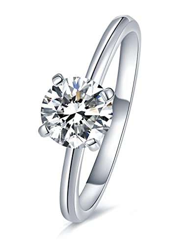Mejewri Moissanite Engagement Rings 925 Sterling Silver Rings Promise Wedding Rings for Women 1ct K1/2
