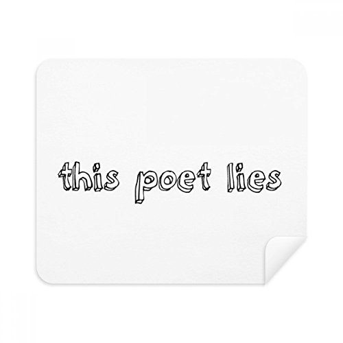 Chiffon de nettoyage en suède avec citation de poésie pour écrans et lunettes 2Pcs