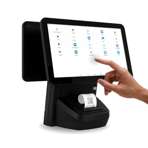 All in One Point of Sale M9 with 15.6'' Dual Touch Screen. OS Android 11 and i3 Processor.. Touch Pos with 58mm Thermal Printer for Receipts, powerful configuration Wi-fi, 4GB RAM and 64GB ROM.