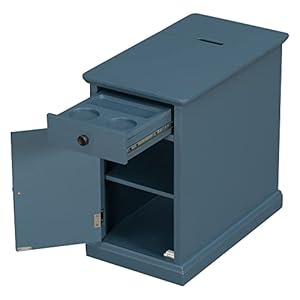 Multifunctionalclassicvintageendtablewithusbportsand1drawerwithcupholderssofasidetablebedsidenightstandnarrowtableforlivingroombedroomantiquenavy Urban Country Home Decor Multifunctional classic vintage end table with usb ports and 1 drawer with cup holders sofa side table bedside nightstand narrow table for living room bedroom antique navy urban country home decor