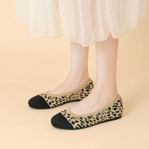 Women's Ballet Flat Shoes Casual Strap Knit Flats Round Toe Wedding Flats,Y63