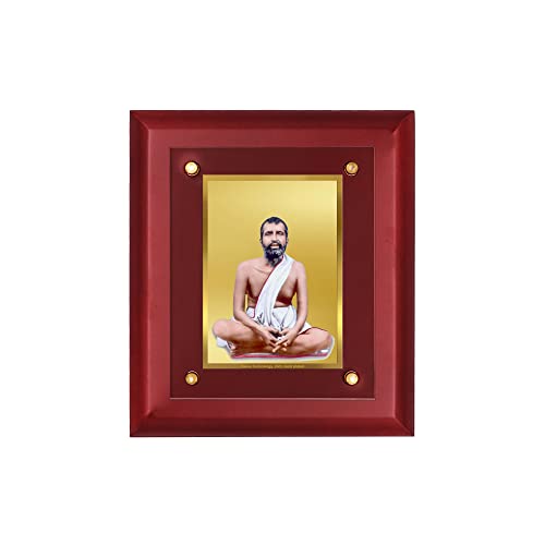 Image of DIVINITI Classica Pure 24K Gold Plated Ram Krishna Religious Frame - Luxury Home, Office & Mandir Decor | Premium Gold Foil Artwork in MDF Frame | Table Top Display (26 X 20 CM)