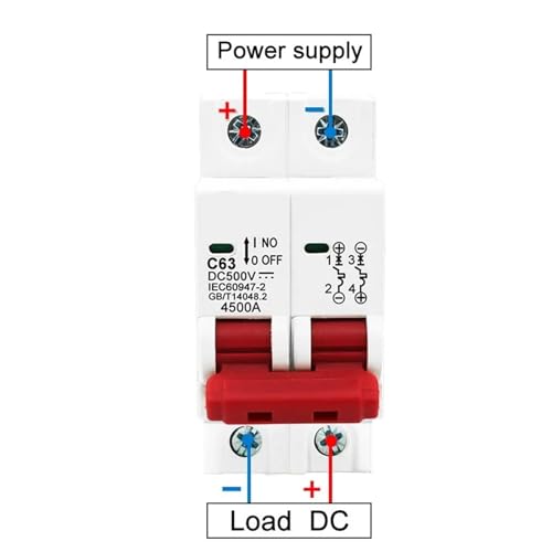 Disyuntor de CC 2P con protección contra sobrecarga 500V 3