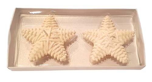 2 velas de estrella blanca efecto lana diám. 7 cm